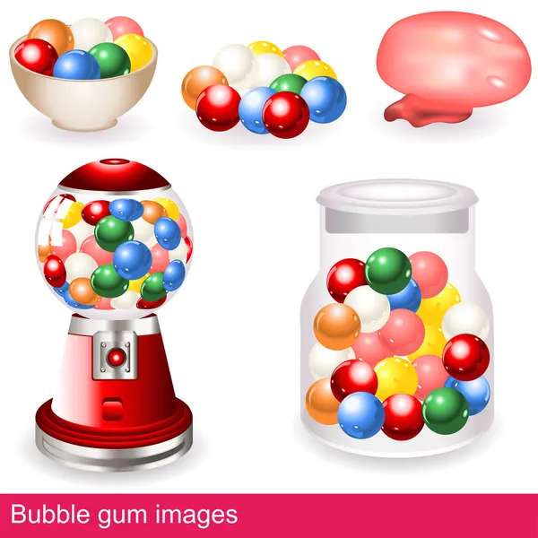 Bubble gum images — Stock Vector
