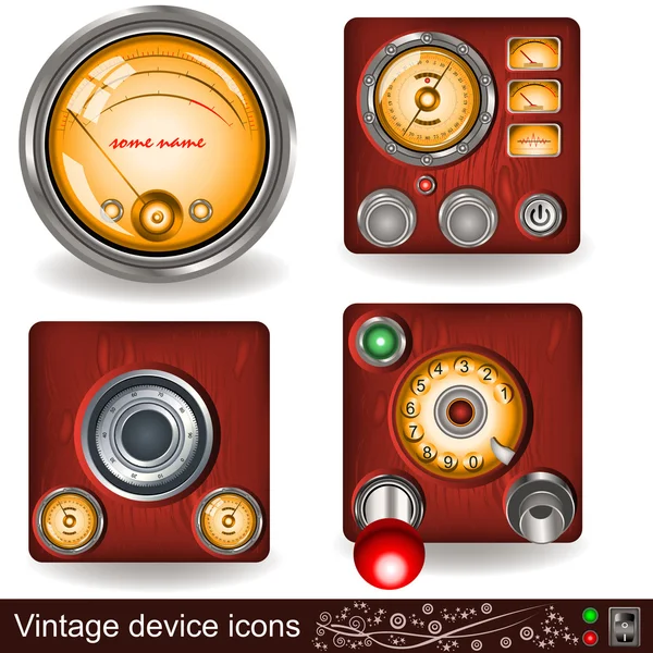 Iconos de dispositivo Vintage — Vector de stock