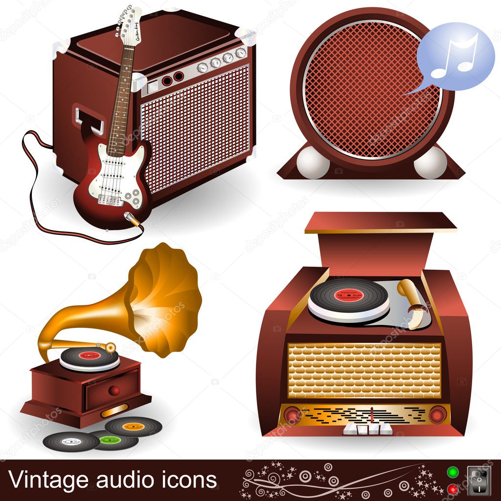 Vintage audio icons 1