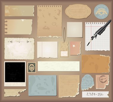 Vector set : vintage paper clipart