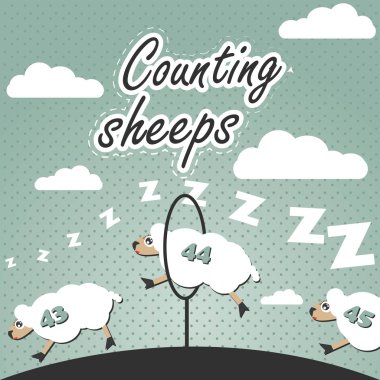 Counting sheep clipart