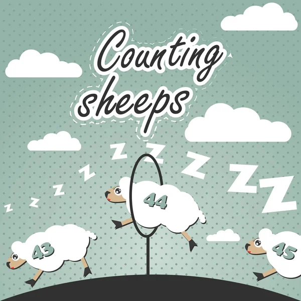 Counting sheep — Stock Vector