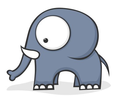 Big-eyed elephant clipart