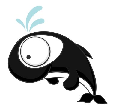 Big-eyed killer whale clipart