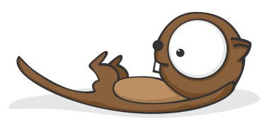 Big-eyed otter clipart