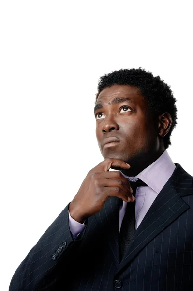 Thoughtful african businessman — Stock Photo, Image