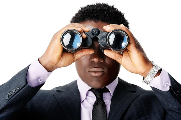 Binokuláris afrikai férfi — Stock Fotó