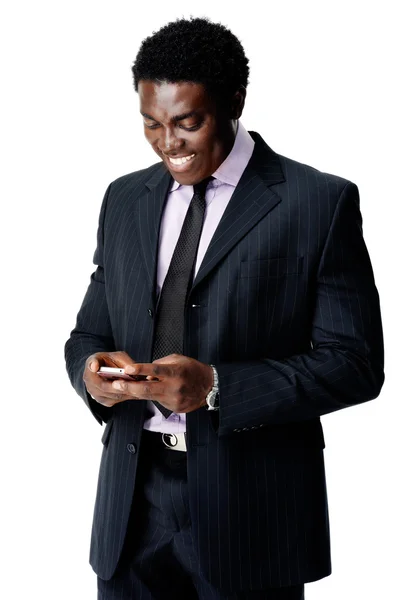 Messaging black man — Stock Photo, Image