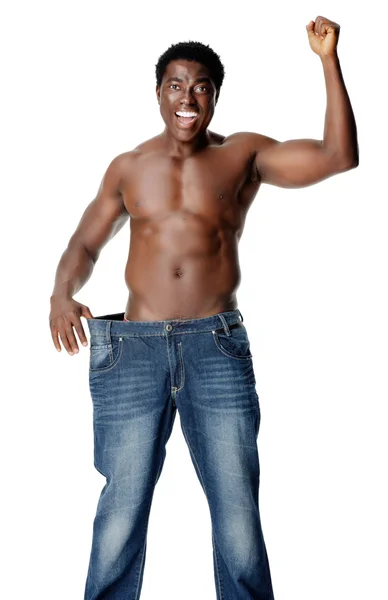 Slim weighloss man — Stock Photo, Image