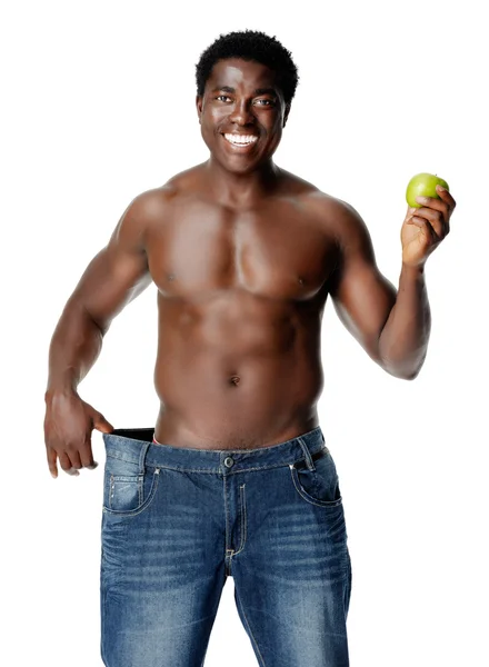 Magro homem de perda de peso — Fotografia de Stock