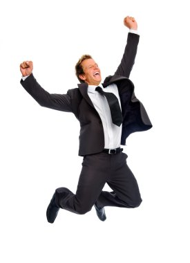 Jumping businessman clipart