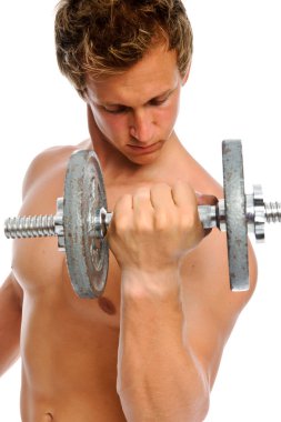 Toned man working out clipart