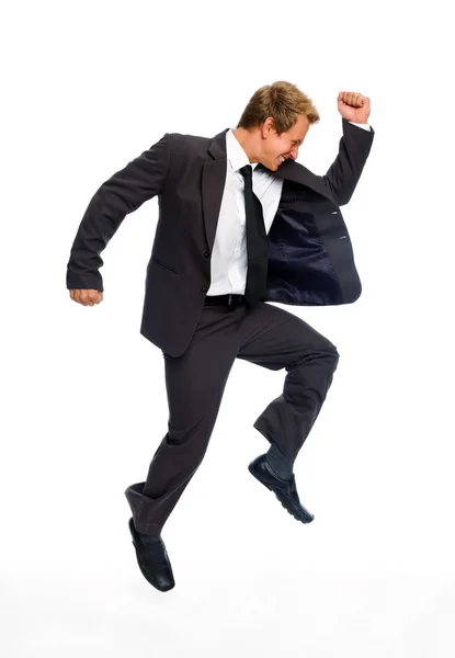 Прыгающий бизнесмен — стоковое фото