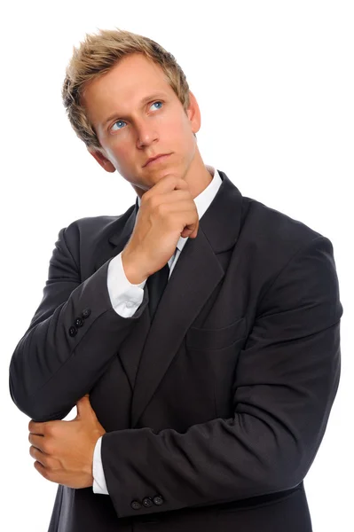 Businessman in suit thinking — Stock Photo, Image