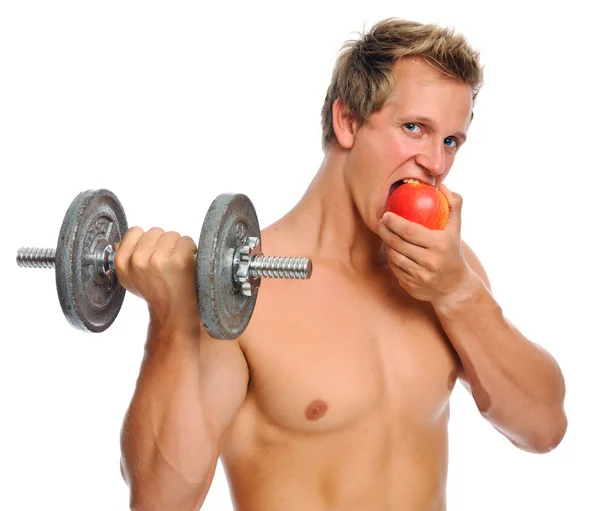 Exercise and fruit — Stock Photo, Image