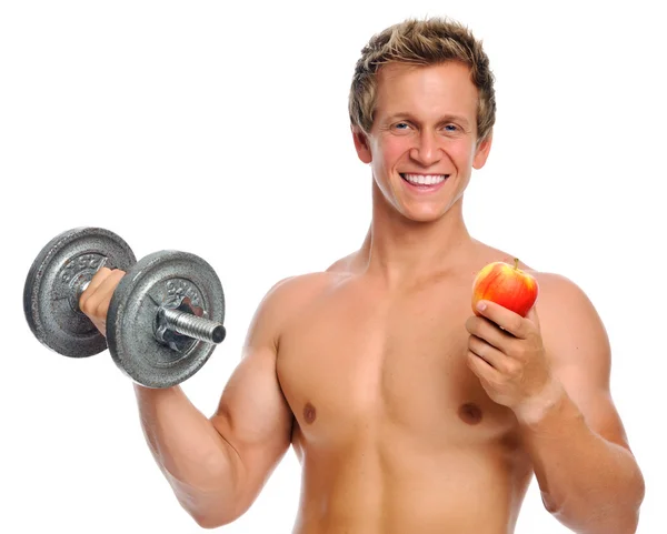 Фізичні вправи і фруктів — стокове фото