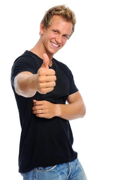 Satisfied young man — Stock Photo, Image