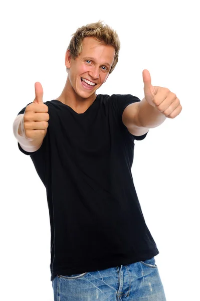 Satisfied young man — Stock Photo, Image