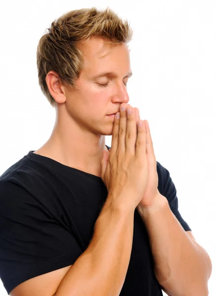Człowiek modlący się — Zdjęcie stockowe