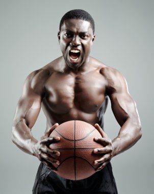 Aggresive basketballer clipart