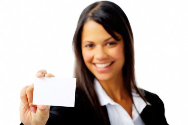 Businesscard woman isolated clipart