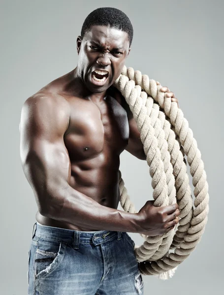 Aggresive black man — Stock Photo, Image