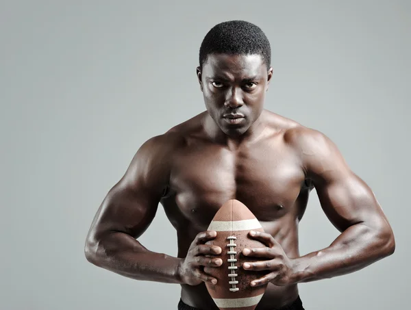 Muscular american football player — Stock Photo, Image