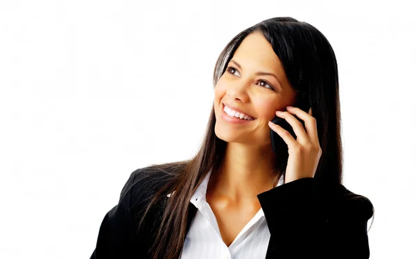 Affärskvinna med telefon — Stockfoto