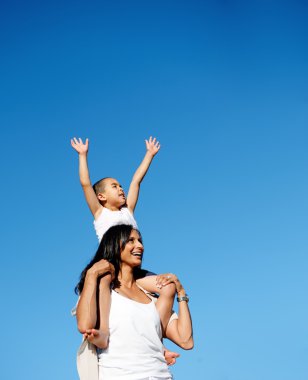 Happy boy and mother clipart