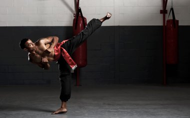 Martial arts kick clipart