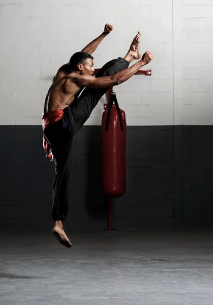 Martial arts kick — Stockfoto