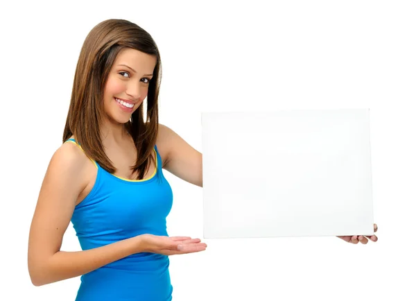 Gorgeous girl with blank presentation board Stock Image