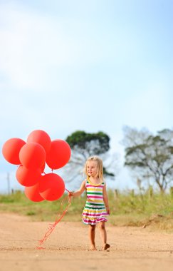 Happy girl in summer clipart