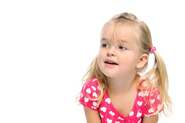 Cute blonde child looking for something — Stock Photo, Image