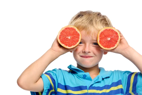 Peeking with fruit — Stock Photo, Image