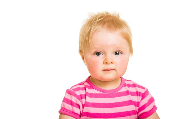 귀여운 유아 소녀 흰색 절연 — 스톡 사진