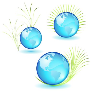 Blue planet icons clipart