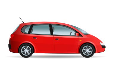 Red Minivan clipart