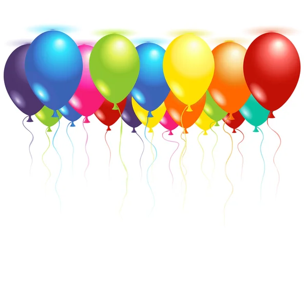 Deckenballons Mit Helium Über Weiß Aufgeblasen — Stockvektor