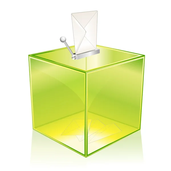 あなたの投票を透明な緑投票箱 — ストックベクタ