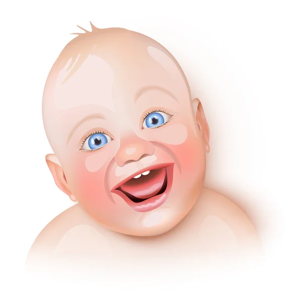 かわいい赤ちゃんは笑っています。 — ストックベクタ