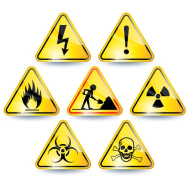 Set of warning signs clipart