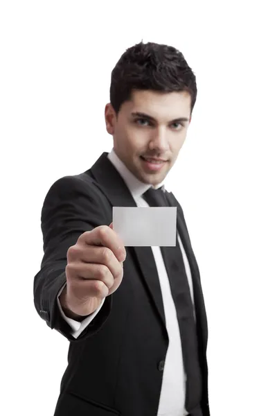 Holding a business card — Stock Photo, Image