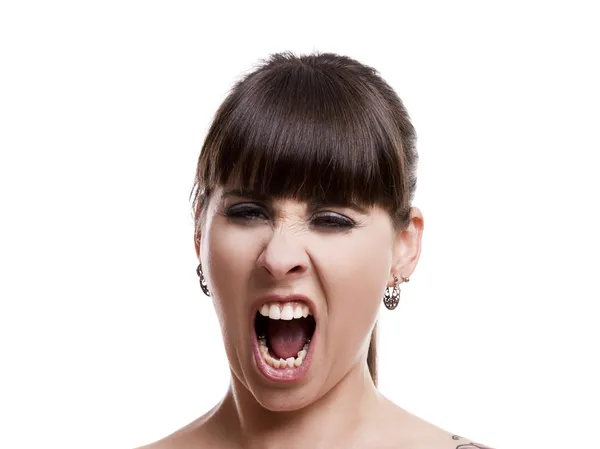 Kvinnan skriker — Stockfoto