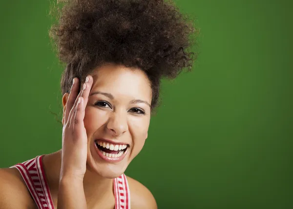 Afrikaanse vrouw lachen — Stockfoto