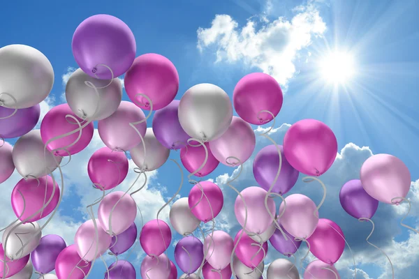Flying colorful balloons