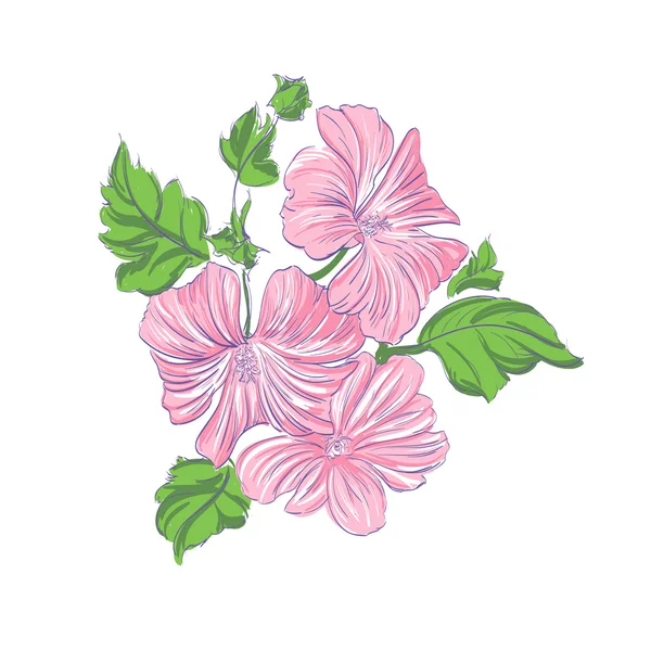 Beautiful Flowers pink vector illustration