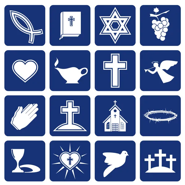 Set of vector icons of religious christianity Vector Graphics