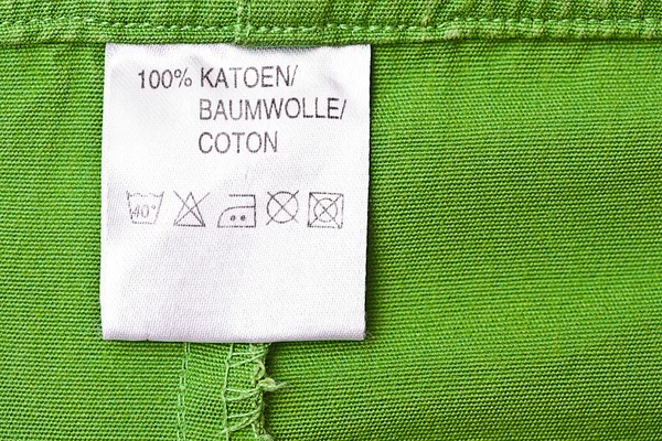 Etykieta odzieży — Zdjęcie stockowe