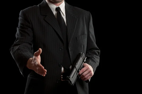 Concetto uomo d'affari con pistola Fotografia Stock